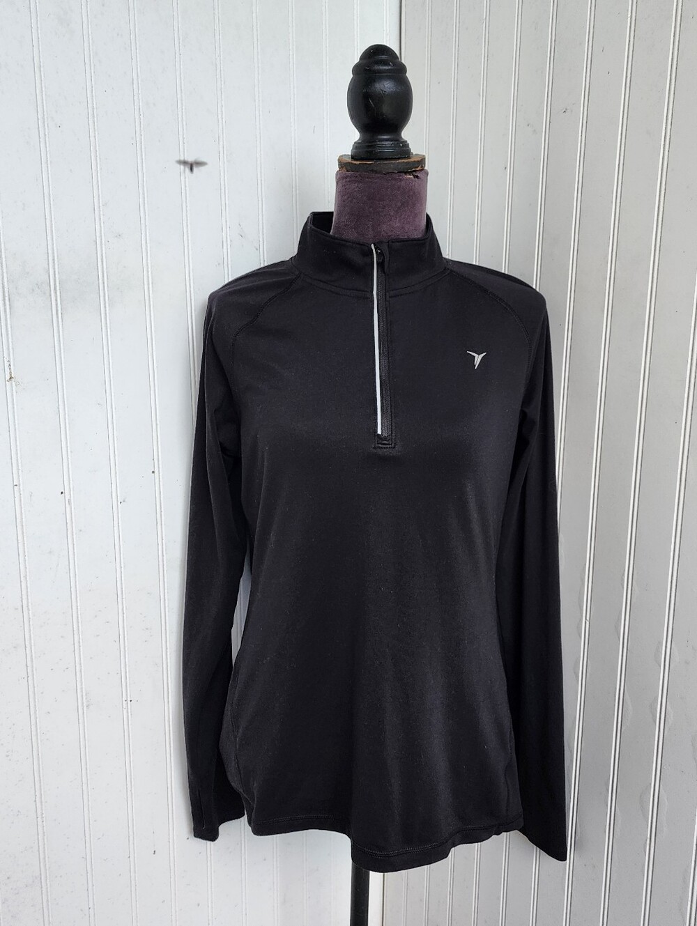 Old Navy Womens Active Go-Dry 1/4 Zip Semi Fitted Pullover Black  Size M